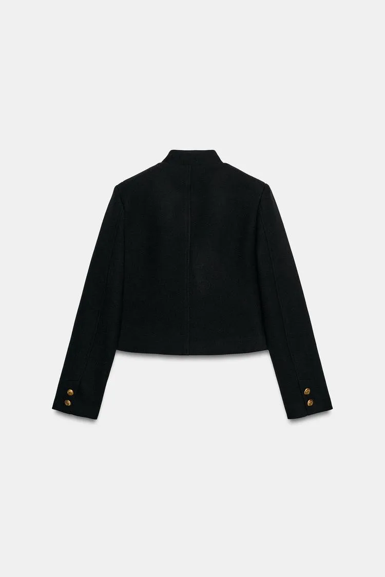 Blouson croisé court - Noir, Tailles du XS au L - photo 5