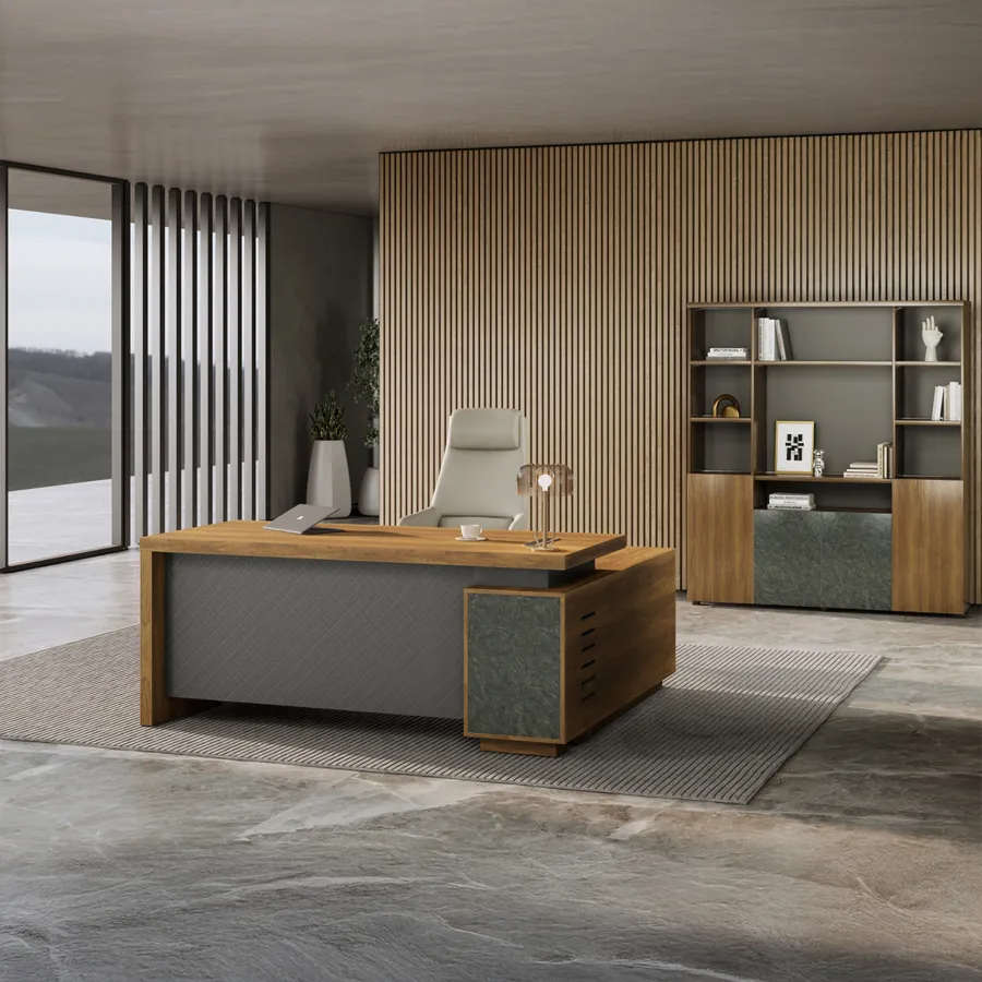 Bureau Directionnel Start Pro - Noyer/Gris - photo 4