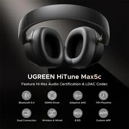 Casque audio sans fil Ugreen HiTune MAX 5C HYBRID ANC - Blanc ou Noir - photo 4