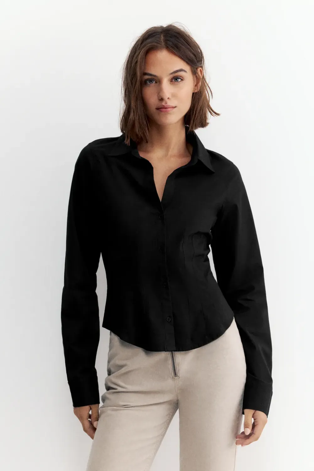 Chemise cintrée à larges poignets Pull & Bear - Plusieurs coloris, Tailles du XS au XL