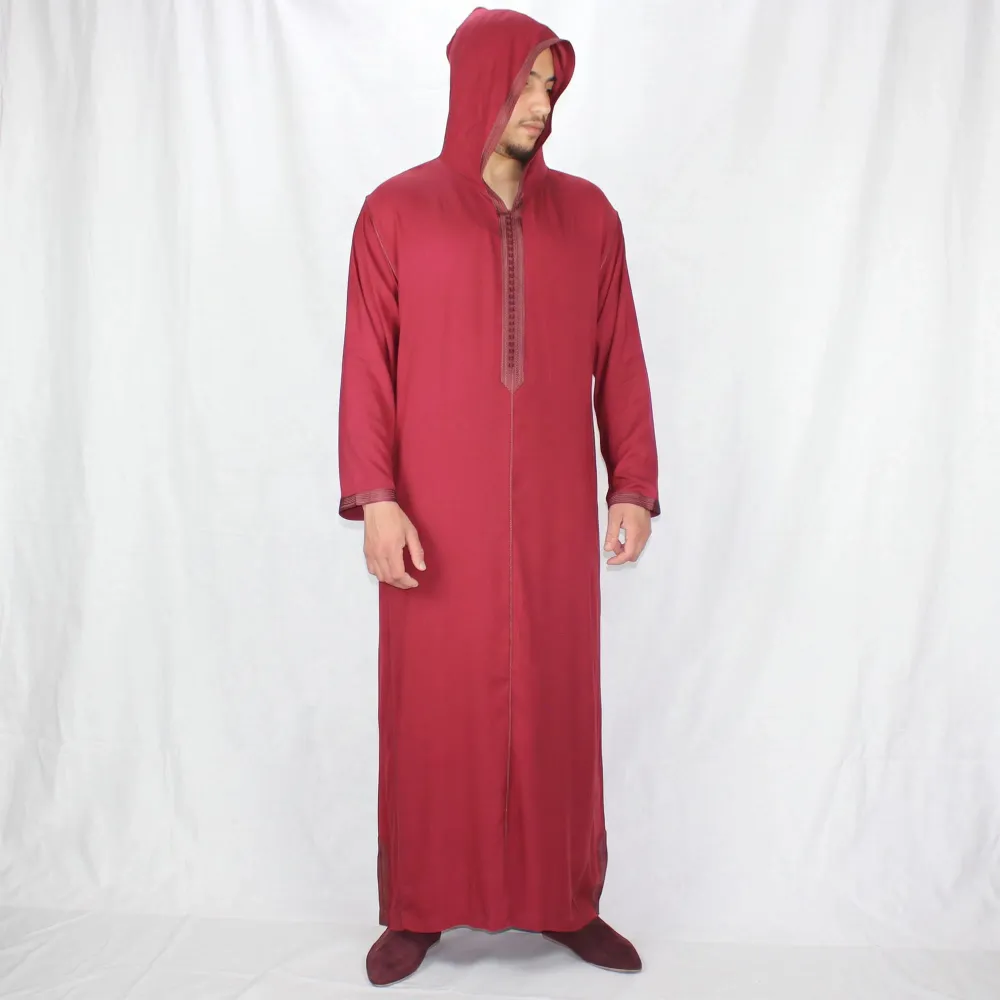 Djellaba en Lin - Grenat, Taille S ou M - photo 4
