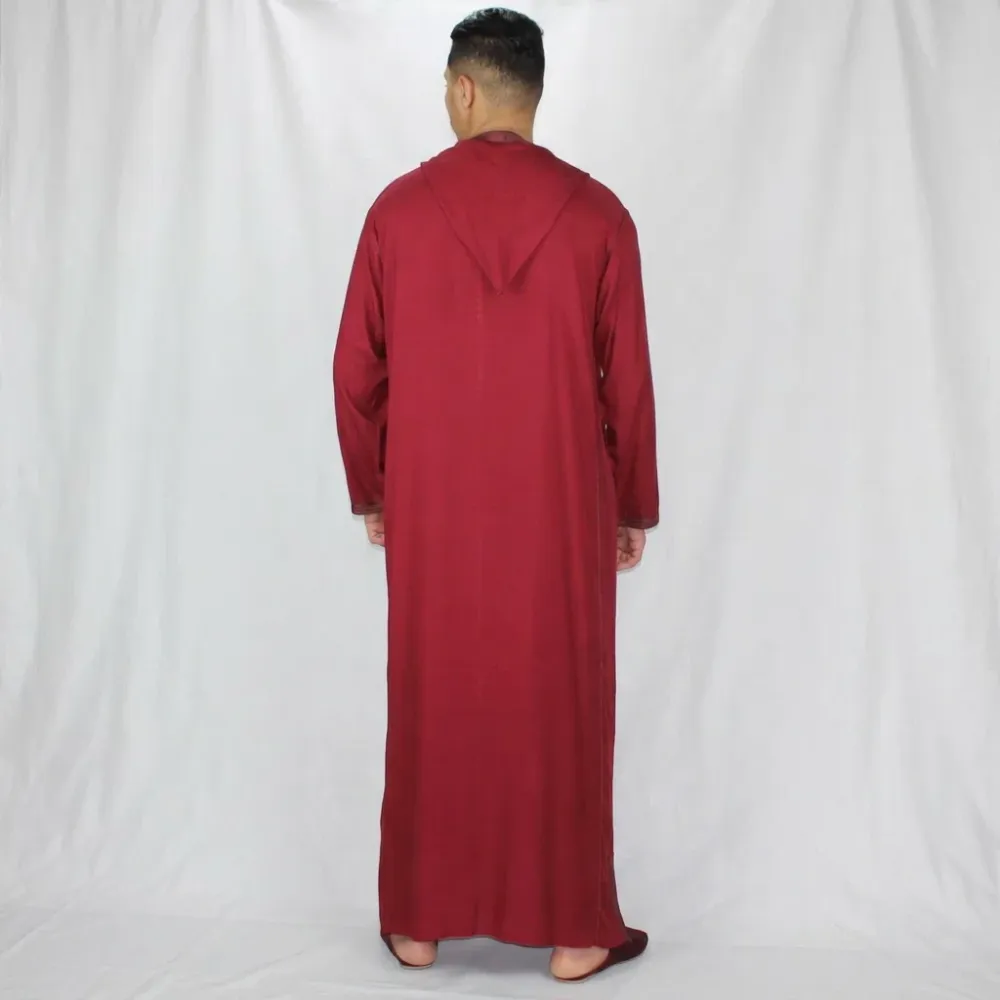 Djellaba en Lin - Grenat, Taille S ou M - photo 3