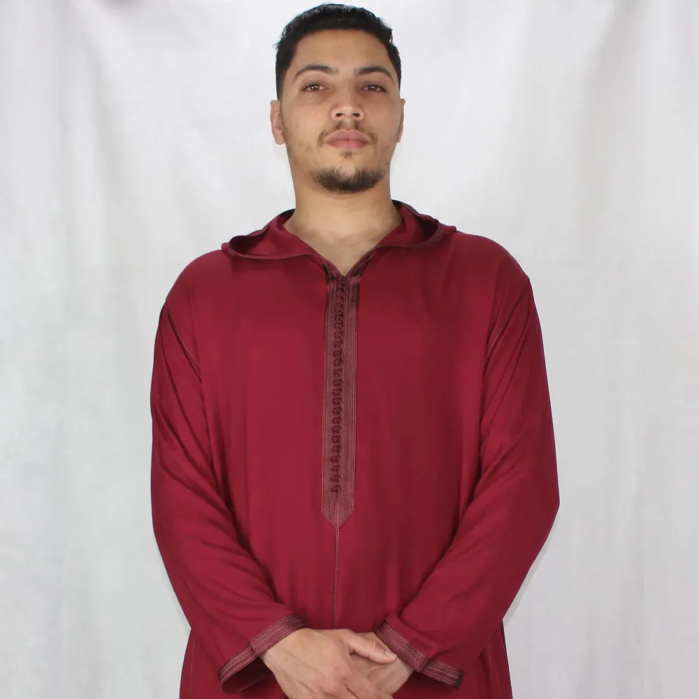 Djellaba en Lin - Grenat, Taille S ou M - photo 2