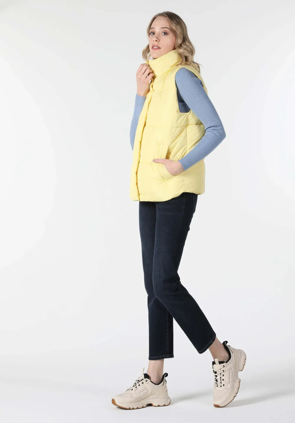 Gilet Regular Fit Femme - Jaune, Tailles du XS au L