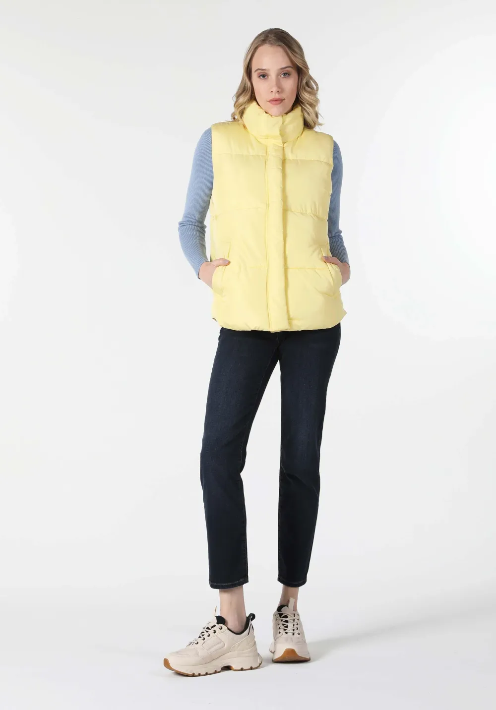 Gilet Regular Fit Femme - Jaune, Tailles du XS au L - photo 3