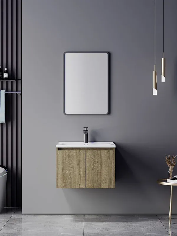 Meuble Salle de bains - 60x47x48cm, contreplaqué chêne bois - photo 1