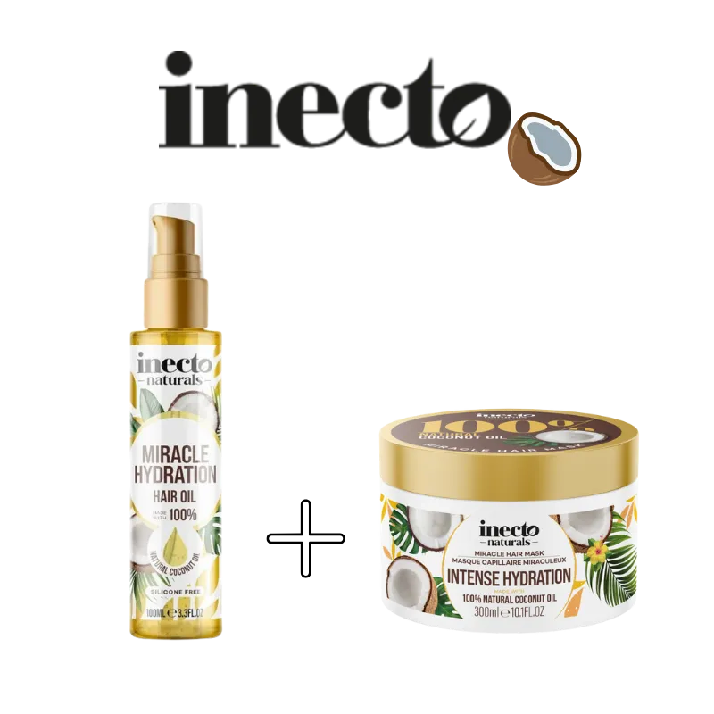 Pack Masque + Huile de Coco Inecto - Soin Capillaire Intensif Naturel