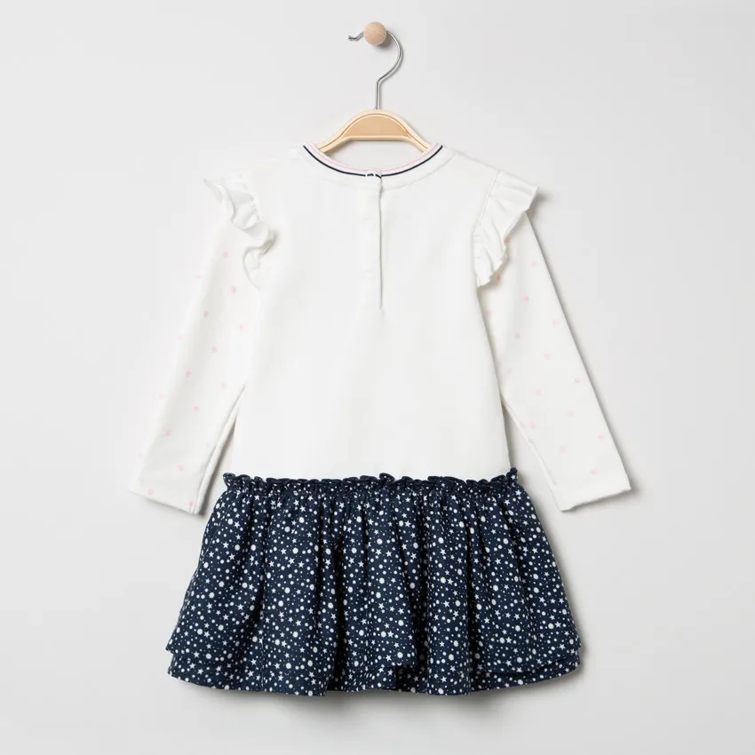 Robe effet 2 en 1 print poupée et volant - Taille 3 mois - photo 2