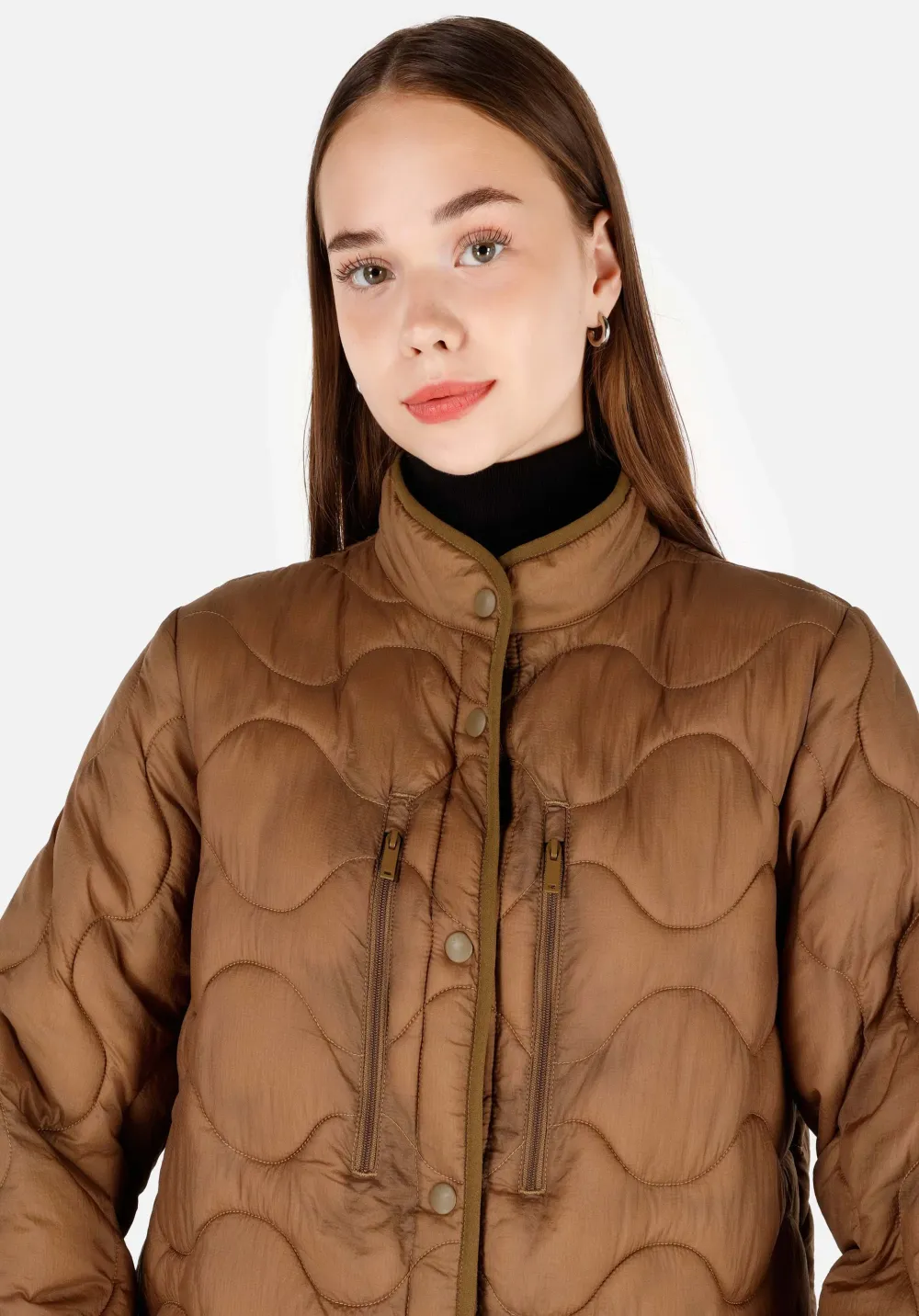 Veste femme Matelassé manches longues - Marron, Regular Fit - Taille XS - photo 4