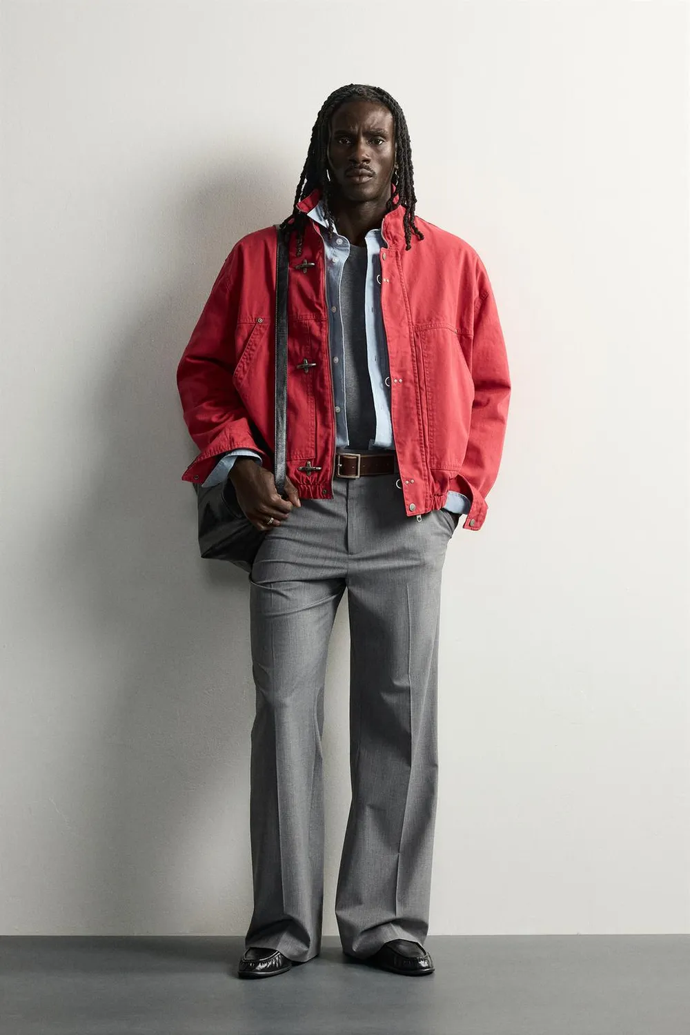 Veste Relaxed Fit Jacket with Metal Fireman Clasps - Rouge, Tailles du S au XL - photo 2