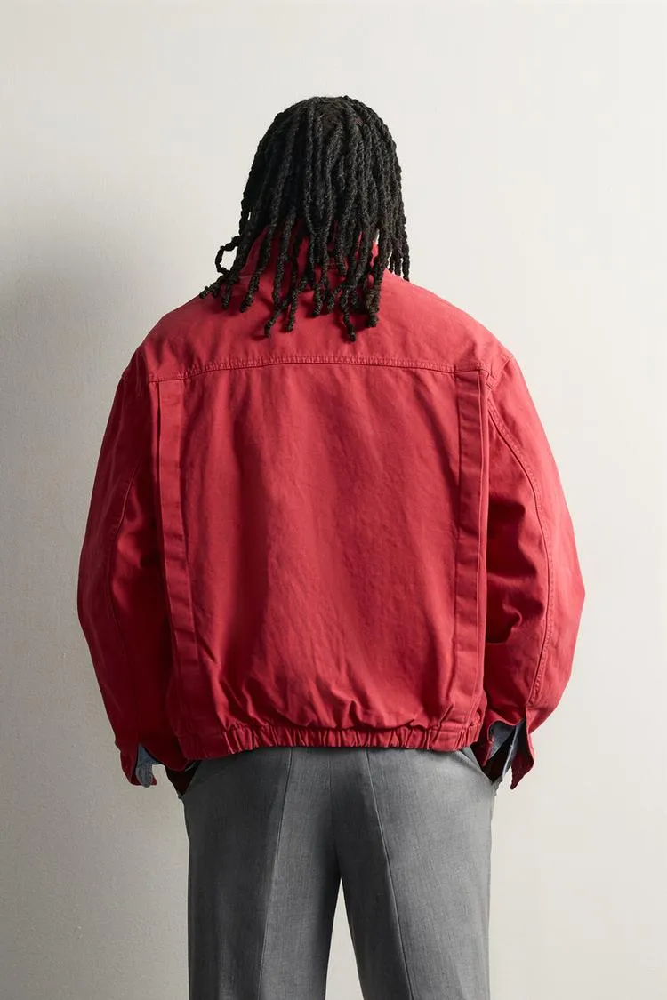 Veste Relaxed Fit Jacket with Metal Fireman Clasps - Rouge, Tailles du S au XL - photo 3
